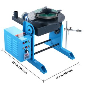 Posicionador de Soldadura Rotatorio de 50 kg con Mesa Giratoria de 0-90 Grados, 0.5-6 RPM, 120 W, Mandril de Torno de 3 Mordazas de 12.4 Pulgadas - Product Image 2