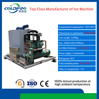 Machine à glace en flocons COLDPRO 10T/10000kg par jour, en acier inoxydable 304, économie d'eau de 30 %, faible bruit, pour usage commercial (poisson)