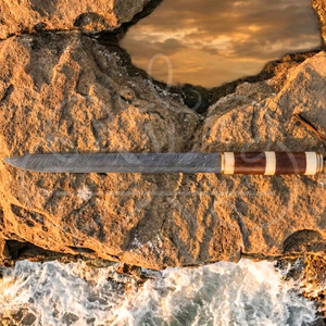 MORTAL SAGA Custom Handmade Hand Forged Viking Seax Knife High Carbon Steel Waterproof Bushcraft Hunting Survival Fixed Blade - Product Image 5