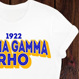 T-shirt personnalisé 1922 Sigma Gamma Rho blanc pour femme, motif sororité grecque, SGRho, manches courtes, col rond, vêtement décontracté en coton - Product Image 4
