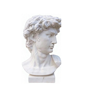 Busto de David Tallado a Mano en Mármol Natural, Escultura Clásica Griega Romana de Cabeza Masculina, Decoración para el Hogar, Superventas - Product Image 4