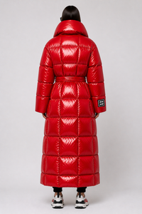 OEM Custom Logo Winter Extremely Warm Long <b>Line</b> Puffer Quilted Jacket Women Hooded <b>Coat</b> Waterproof Windproof Thermal Outerwear - Product Image 3