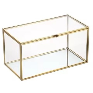 Classic Metal Glass Jewelry <b>Box</b> Storage Organizer for Rings <b>Earrings</b> Necklace Daily Use - Product Image 5