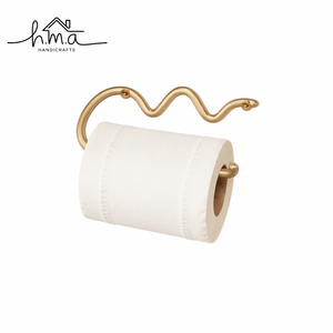 Porte-papier toilette en laiton finition noir mat, forme ondulée en zigzag, support mural simple pour rouleau de papier toilette, moderne - Product Image 6