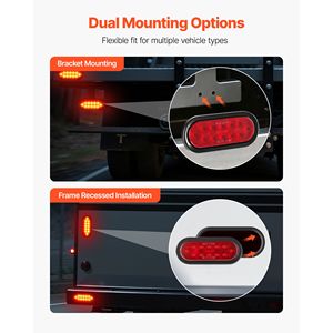 Kit de 4 feux arrière LED transparents 12V étanches ovales pour remorque, feux stop, feux de freinage, feux de position, compatibles avec les bateaux et les véhicules tractés - Product Image 6