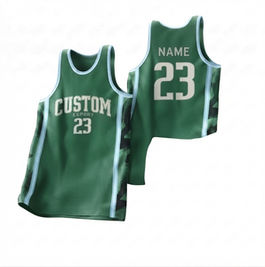 Conjunto de Pantalones Cortos y Camiseta de Baloncesto para Hombre de Alta Calidad, 100% Poliéster, Transpirable, Cuello en V, Personalizable con Nombre y Número del Equipo, Secado Rápido - Product Image 1