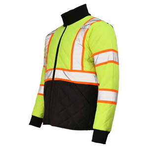 Chaqueta de Seguridad Acolchada de Alta Visibilidad para Hombre, con Cinta Reflectante, Resistente al Viento, para Trabajo en Invierno, con Cuello Alto y Cierre de Cremallera - Product Image 2