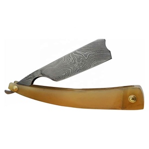 Maquinilla de afeitar recta de acero de Damasco hecha a mano para hombres, afeitadora de barba de garganta cortada de alta calidad, herramienta de afeitado personalizable - Product Image 3