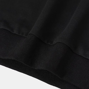 Sweat-shirt à col rond pour homme, manches longues, coupe ample, décontracté, tricoté, 100% coton respirant, noir, vêtements d'hiver - Product Image 5