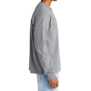 Camiseta de Manga Larga con Cuello Redondo para Hombre, Estilo Casual, Personalizada al por Mayor, de Alta Calidad, Corte Regular, Color Liso, Mezcla de Algodón - Product Image 3