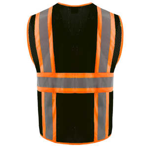 Custom Hi Vis Reflective Safety Vest Quick Dry Black Mesh Work-wear High Visibility Reflective Safety Vest For Mens - Product Image 2