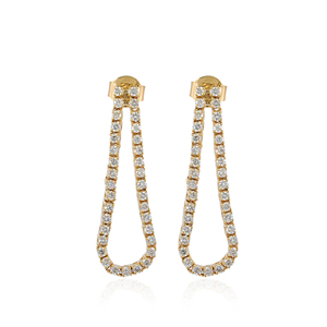 1.05 Carat Lab Grown <b>Diamond</b> Drop <b>Earrings</b> 14K Solid Yellow Gold Teardrop <b>Dangle</b> <b>Earrings</b> for Women Fine Jewelry - Product Image 1