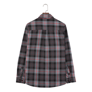 Camisa de Franela para Hombre 100% Algodón, Manga Larga, Cuello Mao, Diseño a Cuadros, Anti-Pilling, Tejido de Franela - Product Image 3