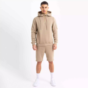 Conjunto de Sudadera con Capucha y Pantalones Cortos de Dos Piezas con Logotipo Personalizado a Bajo Precio, Conjunto Deportivo Holgado para Hombre y Mujer - Product Image 1
