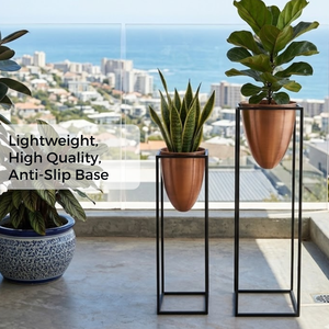 Jardinière de sol légère en fonte écologique style Art Déco, avec revêtement poudré, pour intérieur, extérieur, jardin, maison, balcon, salon - Product Image 4