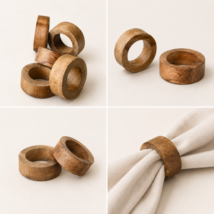Juego de Anillos para Servilletas de Madera de Acacia Natural Hechos a Mano, Decoración Ecológica para Mesa de Estilo Rústico, para Bodas, Cenas Festivas y Hoteles de Lujo - Product Image 6