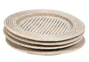 Tazón redondo de ratán tejido, plato de servir de caña natural, tazón decorativo para la mesa de comedor, decoración del hogar, multiusos - Product Image 5