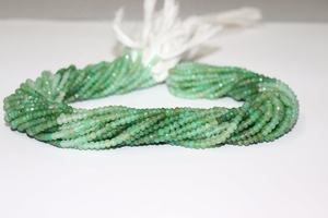 Cuentas de Rondelle facetadas de crisoprasa Cuentas sombreadas de crisoprasa de 3-4mm Cuentas sombreadas de crisoprasa de 13 pulgadas - Product Image 2
