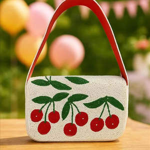 Bolsos de Mano Artesanales de Lujo de la India, Forma de Baguette, Hechos a Mano, con Cuentas de Vidrio Multicolores, Bolsos de Mano Casuales y Duraderos, Bolsos Promocionales - Product Image 5