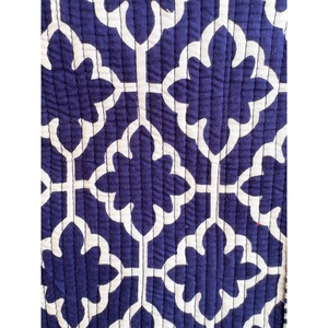 Canvas <b>Tote</b> <b>Bag</b> <b>Navy</b> Blue White Solid Bohemian Style Embroidery Zipper Closure Open Top Cotton Lining for Daily Travel Shopping - Product Image 6