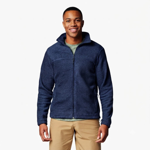 <b>Men's</b> Casual Full Zipper Polar Fleece Heavyweight Full Zip up <b>Long</b> Sleeve 100 % Cotton Fleece Hiking Winter Street Wear <b>Jacket</b> - Product Image 6