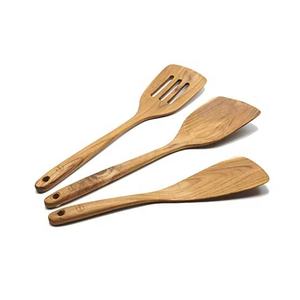 Top Sponsor Wholesale Natural Kitchen Utensils High Quality Large Large Wooden Spatula Spoon <b>Set</b> Decorative Teak Acacia Mango <b>PC</b> - Product Image 1