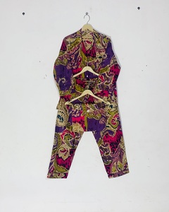 Nouvel ensemble de pyjama léger en coton pour l'été, imprimé à la main, pour femme, prix de gros - Product Image 5