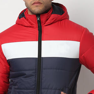 Blouson matelassé personnalisé pour homme, style OEM, avec blocs de couleur, manteau d'hiver rembourré, coupe-vent à capuche, vêtement d'extérieur chaud et matelassé pour homme - Product Image 4