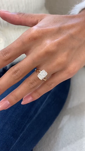 3Ct Radiant Hidden Halo Lab Grown Engagement Solitaire Diamond <b>Ring</b> For Women Split Shank <b>Ring</b> <b>14K</b> <b>Gold</b> <b>Ring</b> Annive - Product Image 6