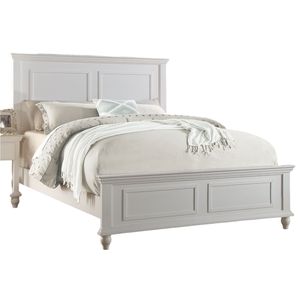 <b>Queen</b> <b>Size</b> White Wooden Bedframe with High Panel Headboard & Footboard Bedroom Furniture 1pc Plywood <b>Bed</b> - Product Image 4