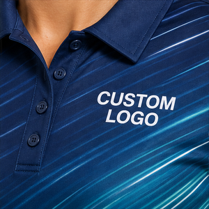 Polo Personalizado para Mujer en Azul Marino con Franja Diagonal, Secado Rápido, Transpirable, Manga Corta, Uniforme Deportivo WPS-0776 - Product Image 6