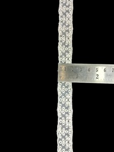 High Quality Premium <b>White</b> Organza <b>Lace</b> Trim, Glass Nylon Embroidered Floral Trefoil Ribbon, Sheer Scalloped Edge <b>Lace</b> - Product Image 2