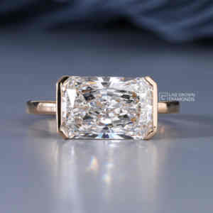 Radiant Cut Lab Grown Diamond <b>Solitaire</b> <b>Ring</b> S925 Sterling <b>Silver</b> Yellow Gold Luxury 4.52ct EF+ Color VS+ Quality for Women - Product Image 1