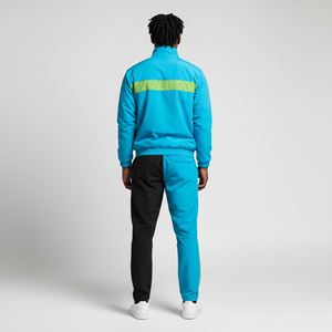 Custom Made color block daily casual wear 100% nylon Windproof Waterproof Streetwear custom Jacket & Jogger men's 2 piece set - Product Image 6