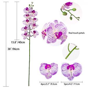 THAF-012 Ramas de Orquídeas Premium de Tallo Largo, Orquídeas Realistas para Diseño Floral de Interiores y Centro de Mesa Elegante - Product Image 2