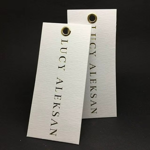 High-end 300gsm Coated Paper Hang Tag Custom Printing Service Embossed Logo Velvet <b>Gold</b> Paper Hang Tags for Clothing Wine Shoes - Product Image 2