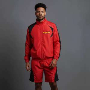 Conjuntos Cortos Cortavientos para Hombre, Chaqueta con Cremallera Impermeable para Exteriores, Pantalones Cortos, Conjuntos de Dos Piezas, Trajes Cortavientos para Hombre - Product Image 3