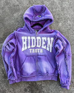 Sweat à capuche en polaire Hidden Truth, respirant, avec poche, coupe classique, unisexe, streetwear décontracté, 350g, pour l'automne - Product Image 2