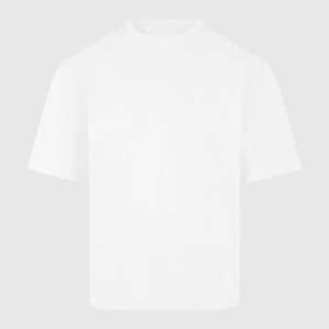 เสื้อยืดคอกลมแขนสั้นสีขาวสำหรับผู้ชาย ทรงปกติ สีพื้น ผ้าเจอร์ซีย์ถัก 100% ผ้าฝ้าย ดีไซน์เรียบง่าย - Product Image 5