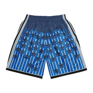Men's Blue Striped Mesh Basketball Shorts Sublimated Print Elastic Waist Breathable Regular Fit All Seasons Adult Sportwear - Product Image 6