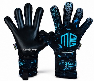 Gants de gardien de but en cuir MAX QUALITY GEAR, pour le football en extérieur, à doigts entiers, respirants, séchage rapide, fermeture auto-agrippante - Product Image 1