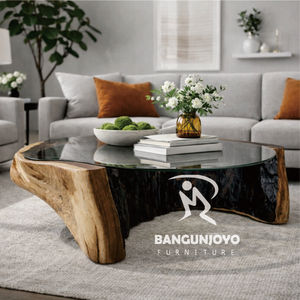 <b>Solid</b> <b>Wood</b> Handmade Convertible Extendable Multifunction Modern Coffee <b>Table</b> with Top Glass for Living Room - Product Image 2