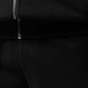 Nouvel ensemble de survêtement pour homme : sweat à capuche noir coupe décontractée et pantalon de jogging droit en coton respirant - Product Image 5