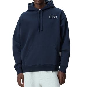 เสื้อฮู้ดดี้ผู้ชายทรงทันสมัย สวมใส่สบาย ดีไซน์ไหล่ตก ทรงโอเวอร์ไซส์/ทรงโมเดิร์น สีพื้น ผ้าเนื้อนุ่ม มีโลโก้ - Product Image 1