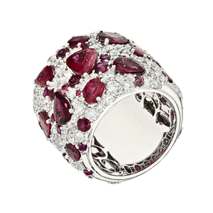 Luxury Women's 925 Silver Cuff <b>Bracelet</b> With <b>Ruby</b> And Diamond Party Jewelry - Product Image 2