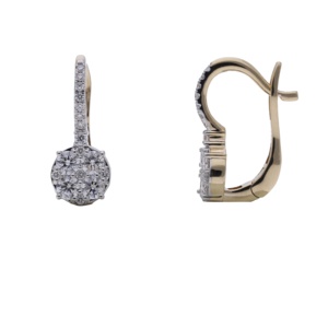 Wholesale Women's 14K Gold Rhodium Plated Hoop Earrings Natural Brilliant Cut Diamond Custom Design High Quality Jewelry - Product Image 1