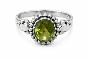 925 Sterling Silver <b>Peridot</b> <b>Ring</b> for Women Oval Green Gemstone Handmade Jewelry Wholesale - Product Image 2