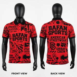 Camiseta de rugby estilo urbano con estampado gráfico, cuello polo informal, moda hip hop moderna, polos para hombre - Product Image 1