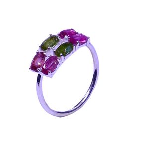 Wedding Wear 925 Sterling Silver Gold Plated Jewelry Multi Tourmaline Gemstone Women Wear Classic <b>Ring</b> - Product Image 5