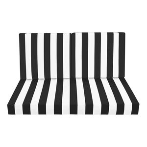 Cuscini per Sedute Profonde da Esterno, Impermeabili, di Ricambio, con Doppia Striscia Nera/Bianca, 1x Cuscini e Imbottiture da Esterno - Product Image 2